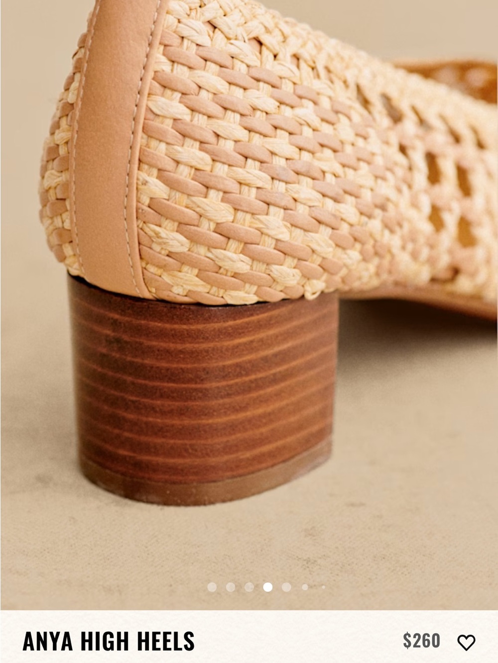 Sezane Anya Woven Beige Low Block Heel Pumps - Picture 4 of 10
